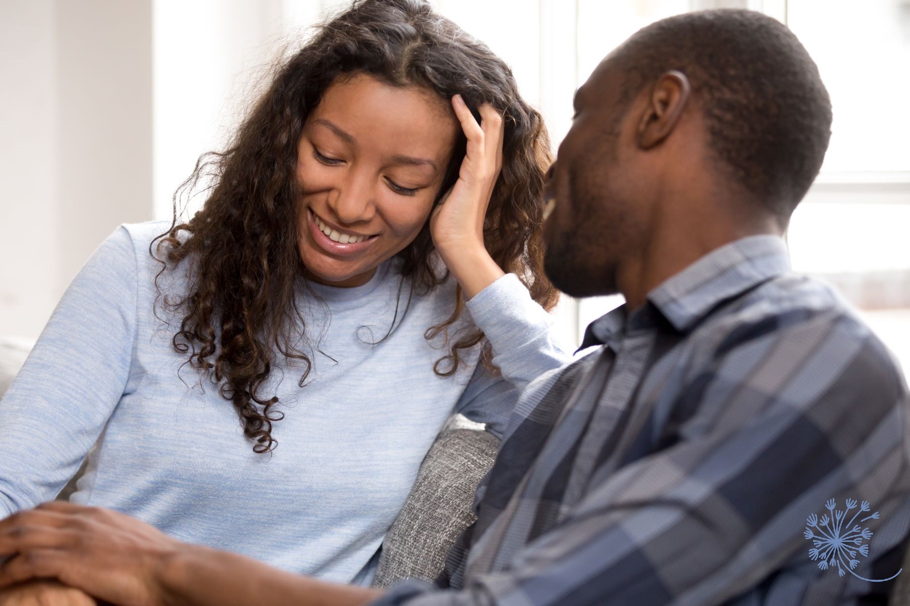 Couple enjoying a conversation